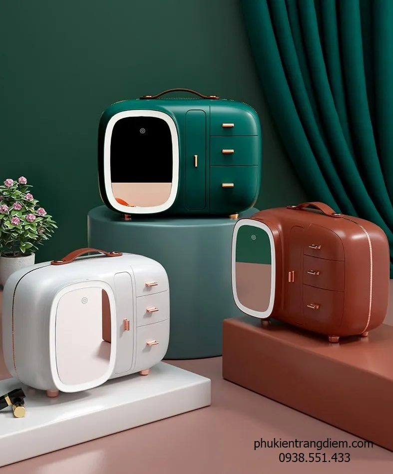 Toàn cảnh allintitle:tủ đựng trang sức có gương LED màu trắng đặt trên bàn trang điểm