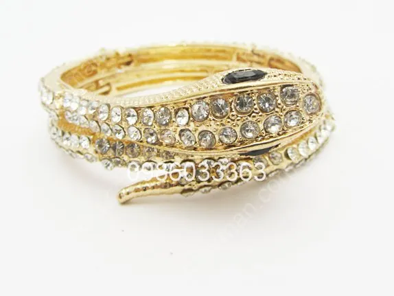 Lắc tay hình con rắn xi vàng v574